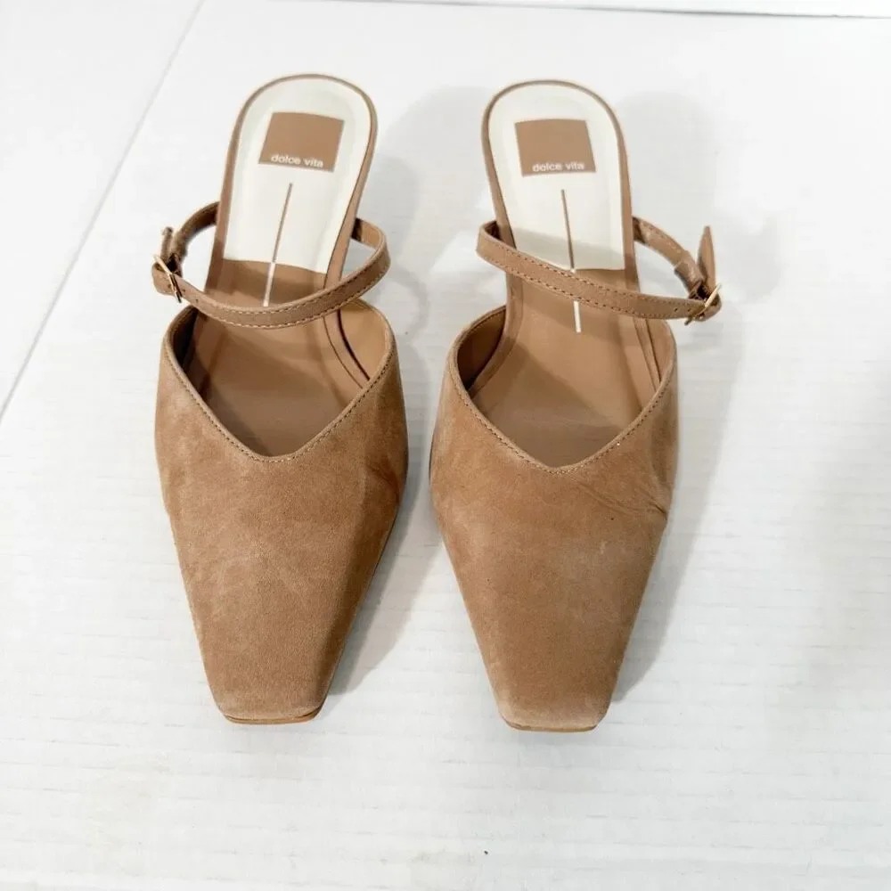 Dolce Vita Morgen Women’s Toffee Suede Mary Jane Mule Sandal Size 7 - Picture 3 of 6